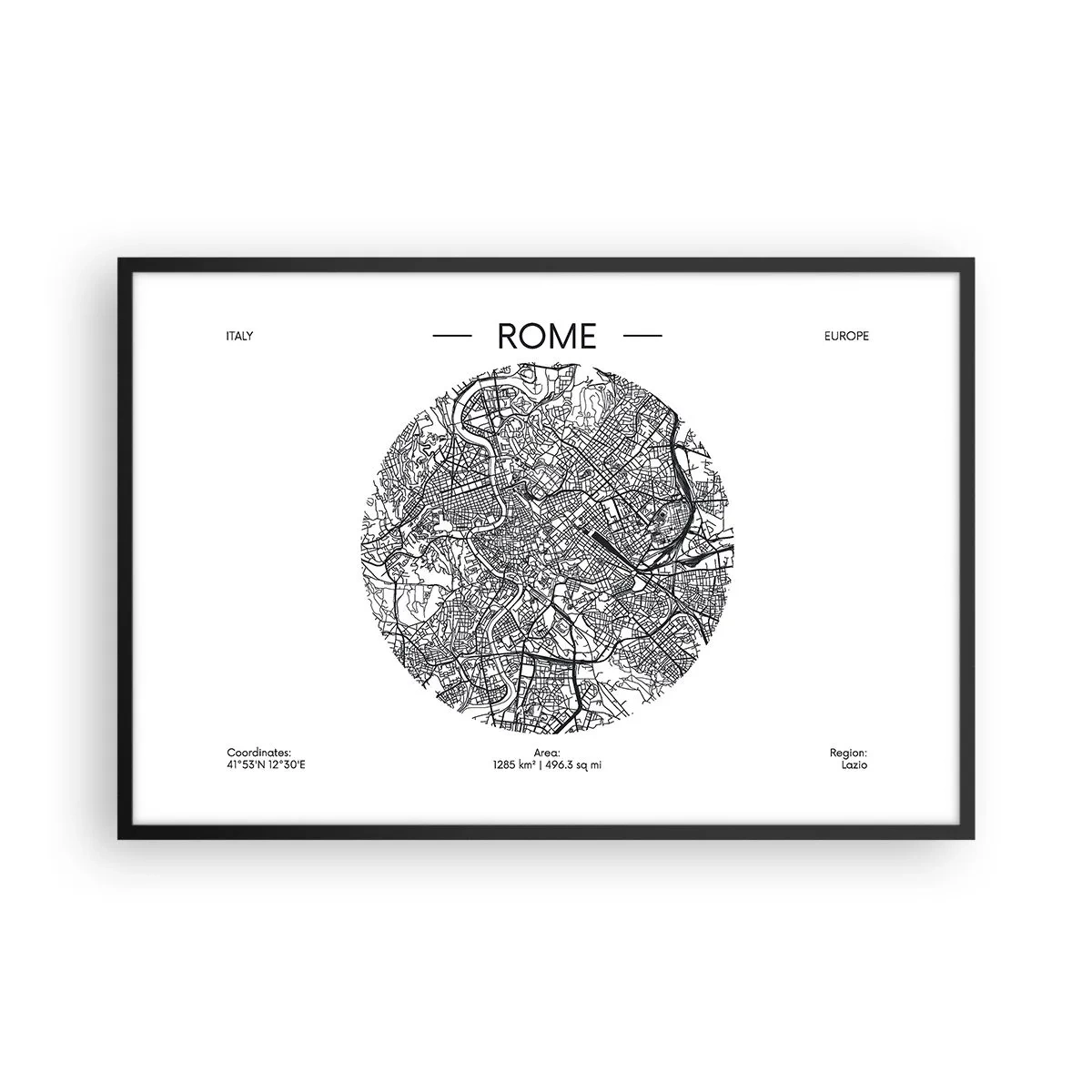 Affisch i svart ram - Roms anatomi - 91x61 cm