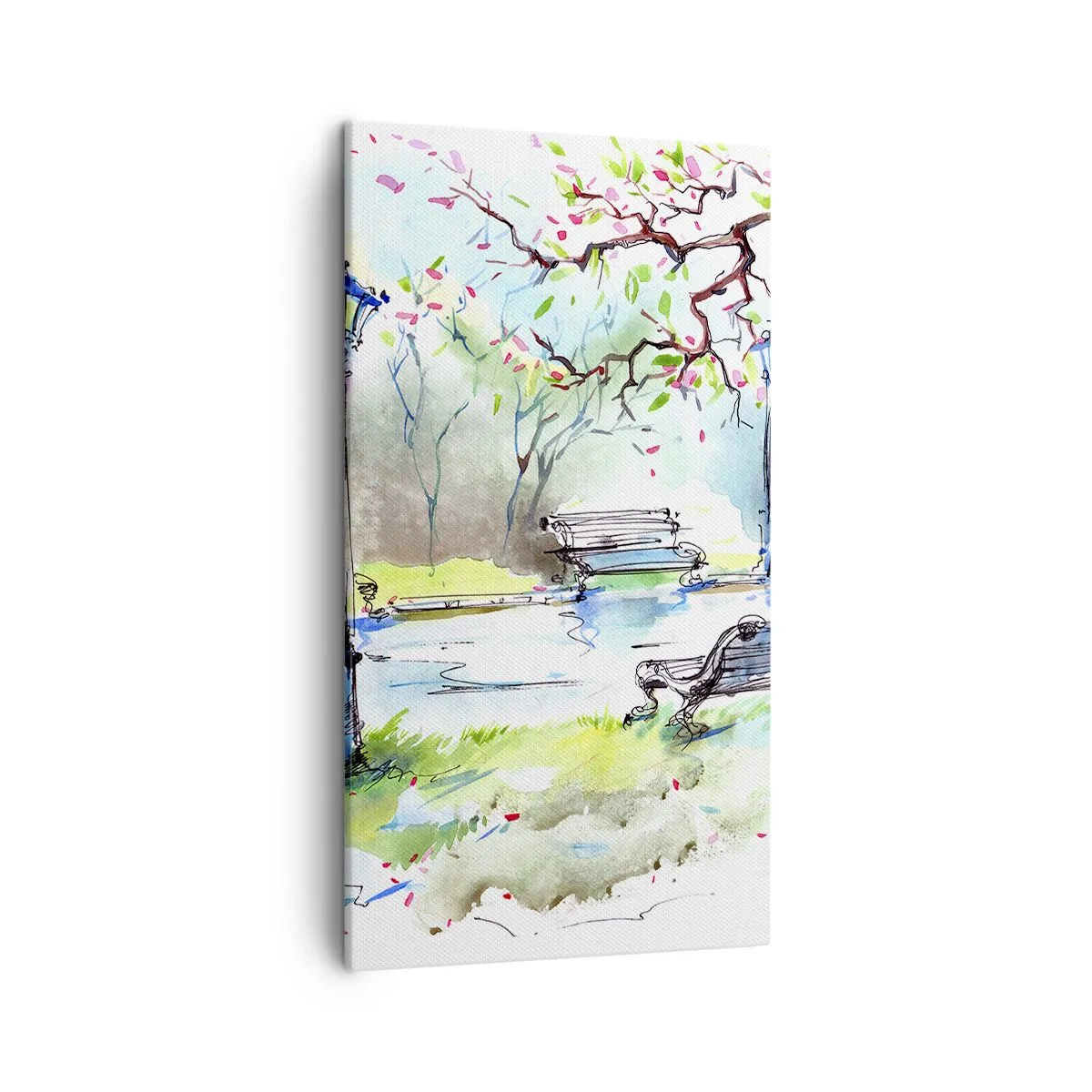Canvastavla - Bild på duk - Parktystnadens charm - 45x80 cm