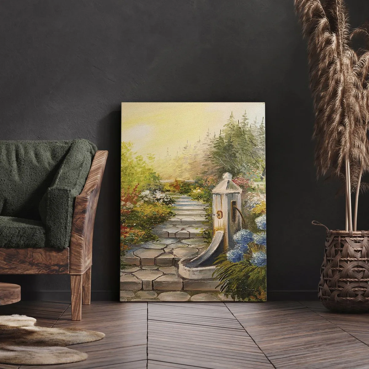 Canvastavla - Bild på duk - Fullt blommande - 70x100 cm