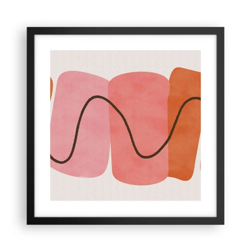 Affisch i svart ram - Formernas mjuka rörelse - 40x40 cm