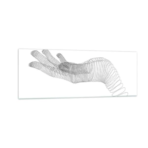 Glastavla - Bild på glas - En spänstig hand - 140x50 cm