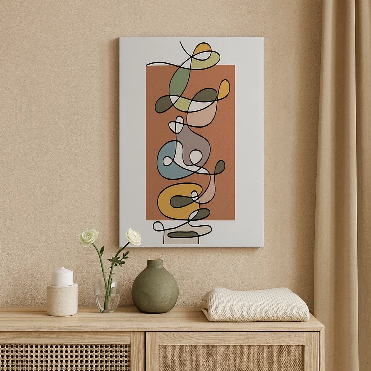 Canvastavla - Bild på duk - Abstraktion: en färgglad dans - 50x70 cm