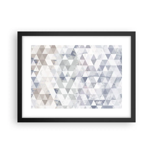 Affisch i svart ram - Trianglar - 40x30 cm