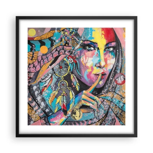 Affisch i svart ram - Var tyst tills du förstår - 50x50 cm