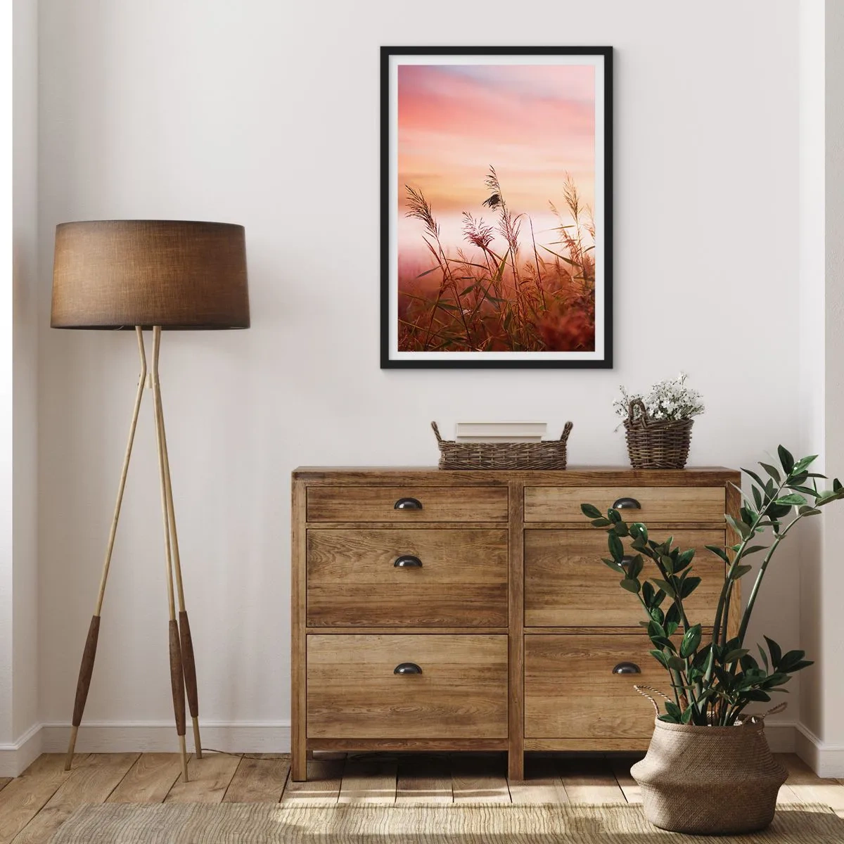 Affisch i svart ram - Drakar, maskrosor, vind - 30x40 cm