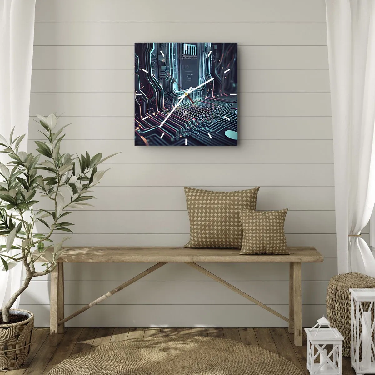 Väggklocka - Klocka på glas - Så här tänker jag... - 40x40 cm