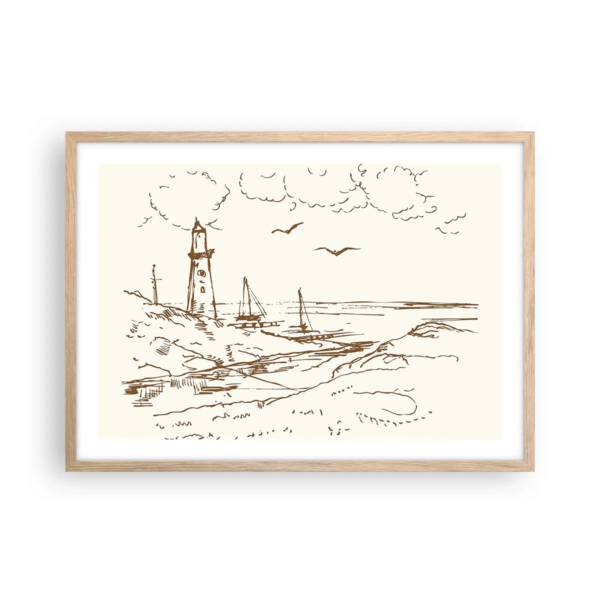 Affisch i ram av ljusek - Sommarminnets kontur - 70x50 cm