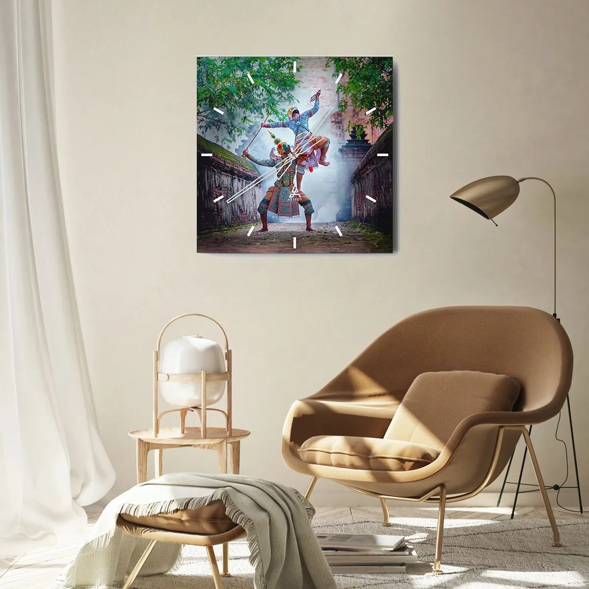 Väggklocka - Klocka på glas - Dödligt vacker dans - 40x40 cm