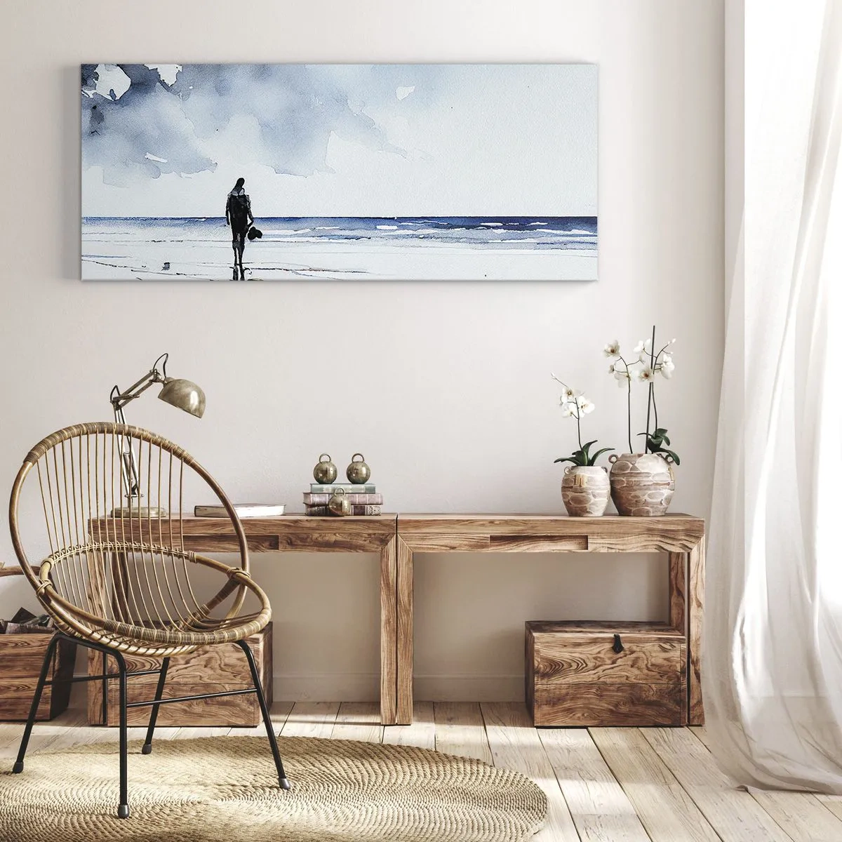 Canvastavla - Bild på duk - Samtal med havet - 160x50 cm