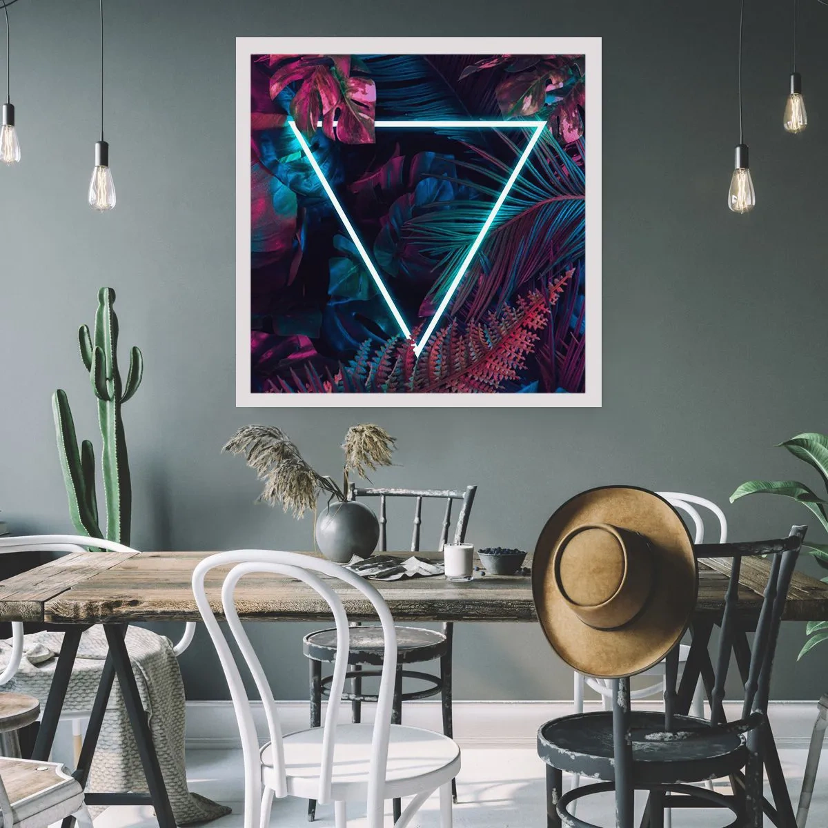 Affisch - Trädgård i retrostil - 40x40 cm