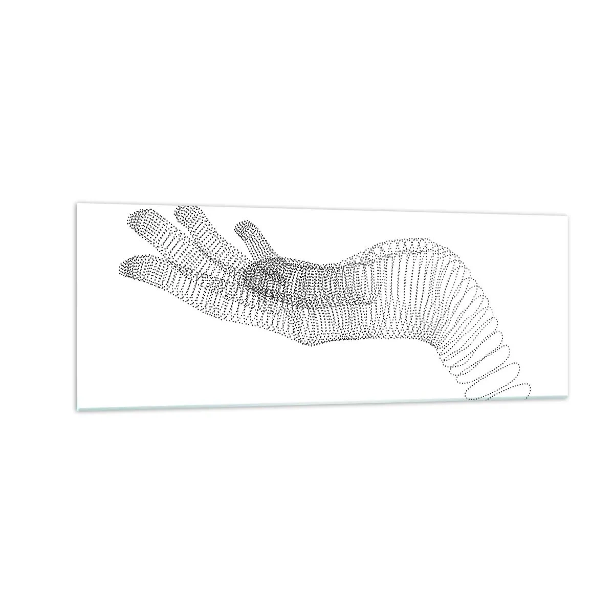 Glastavla - Bild på glas - En spänstig hand - 140x50 cm