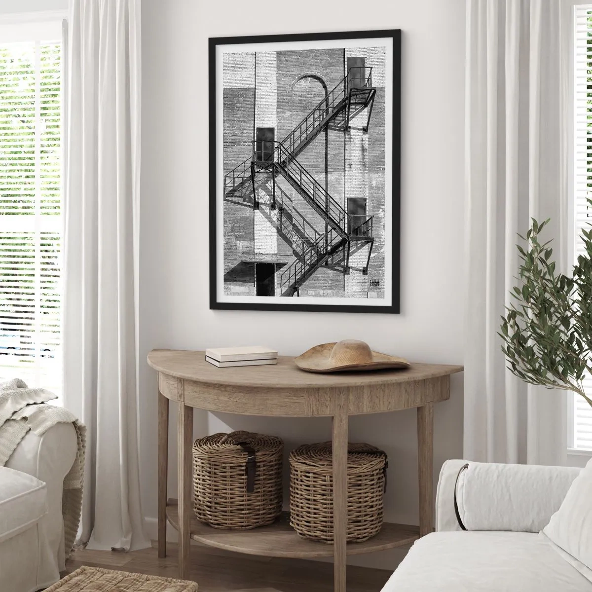 Affisch i svart ram - Industriell stil - 50x70cm - Industriell stil - Modern väggdekoration för vardagsrum och sovrum ARTTOR