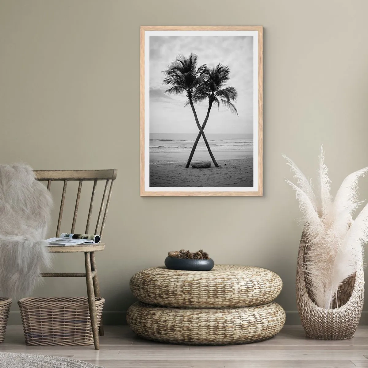 Affisch i ram av ljusek - Ömsint närvaro - 70x100 cm