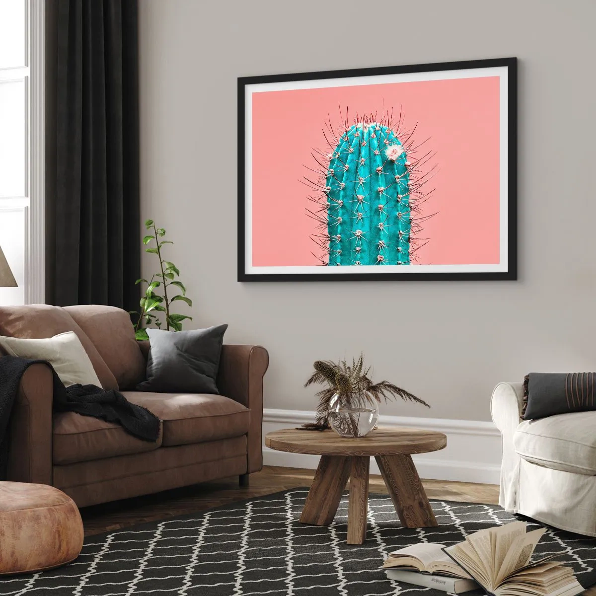 Affisch i svart ram - Titta bara - 70x50 cm