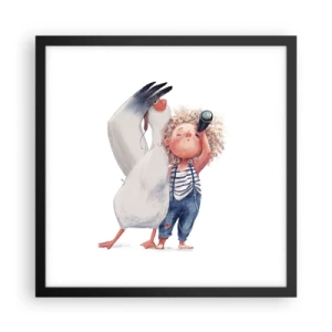 Affisch i svart ram - Stora resans plan - 40x40 cm