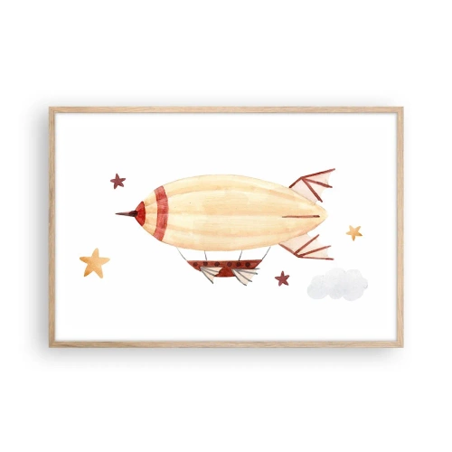 Affisch i ram av ljusek - Luftskepp - 91x61 cm