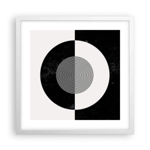 Affisch i vit ram - Harmoni i svart och vitt - 40x40 cm
