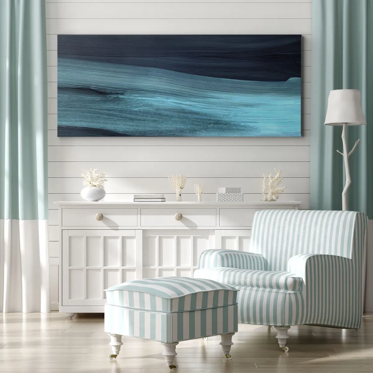 Canvastavla - Bild på duk - Flyt med strömmen - 100x40 cm