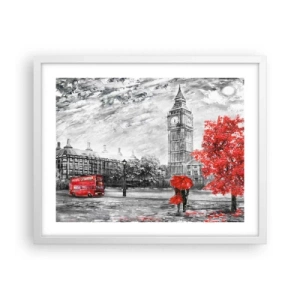 Affisch i vit ram - Spännande dag - 50x40 cm