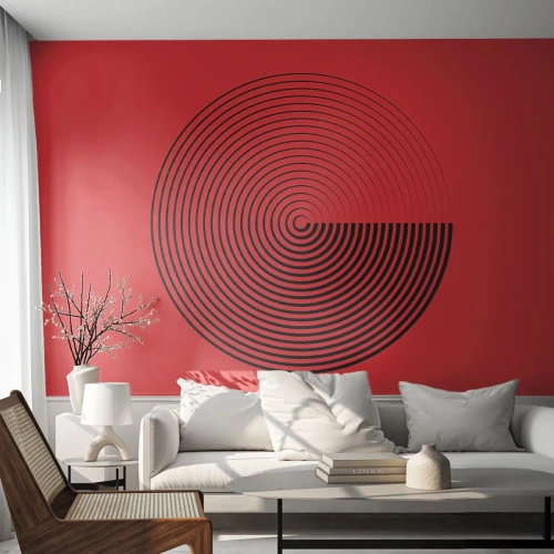 Självhäftande Fototapet Deluxe Sticker - Cirkulär rörelse - Minimalism, Hjul, Rader - 300x210 cm