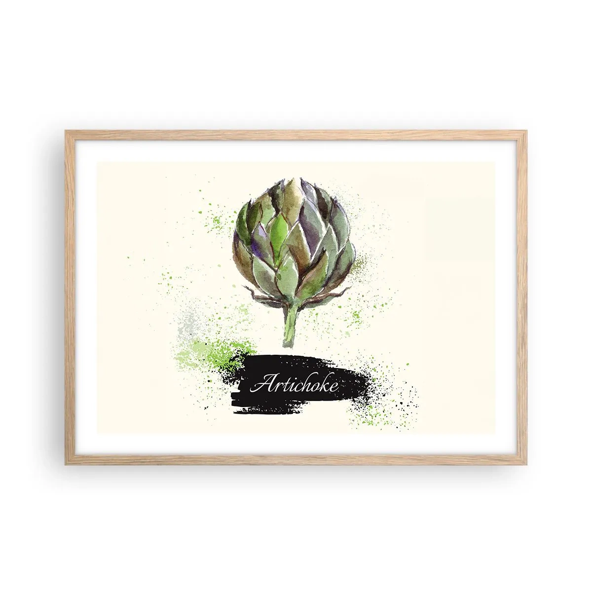 Affisch i ram av ljusek - Eviva grönsaker! - 70x50 cm
