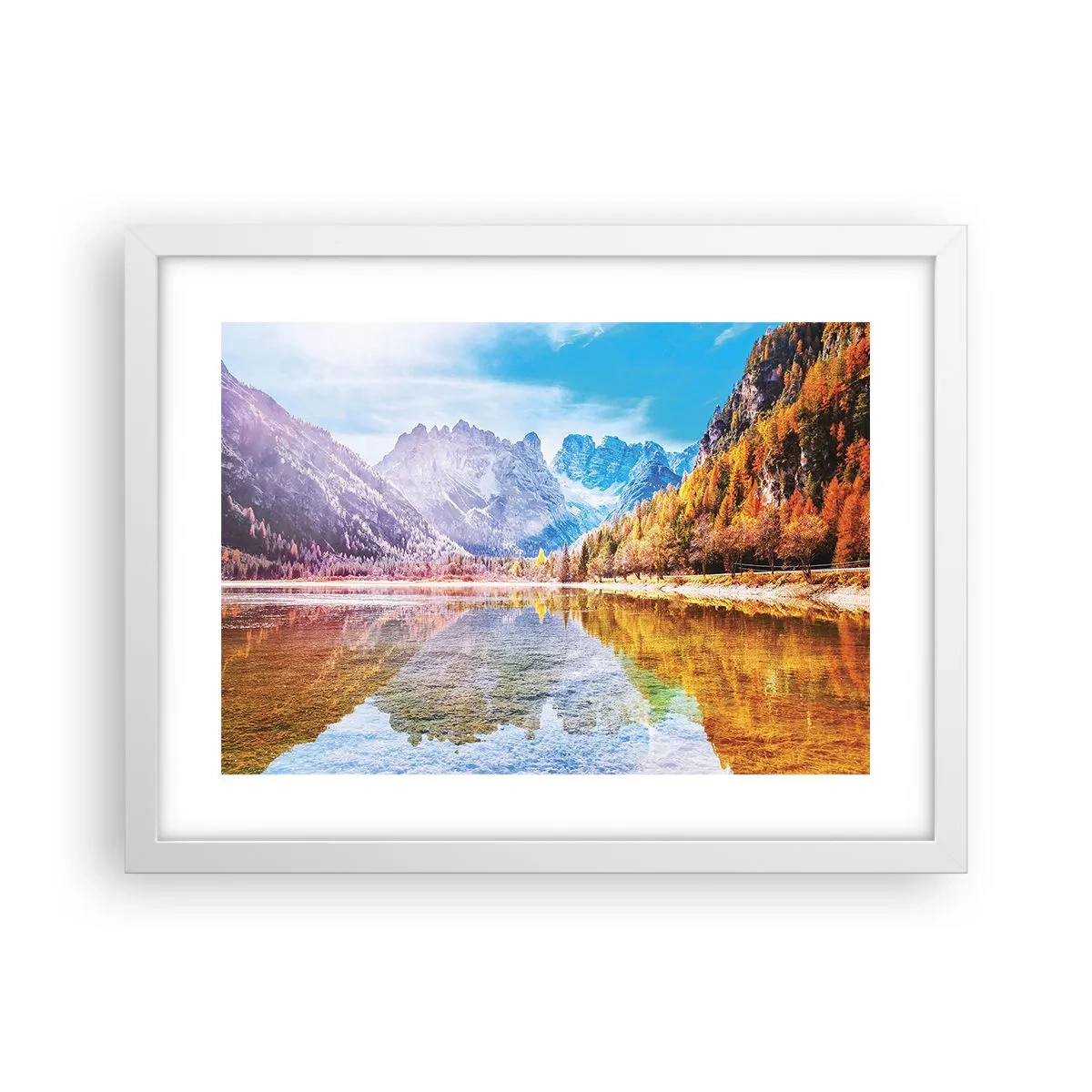 Affisch i vit ram - Det är redan höst i fjällen - 40x30 cm