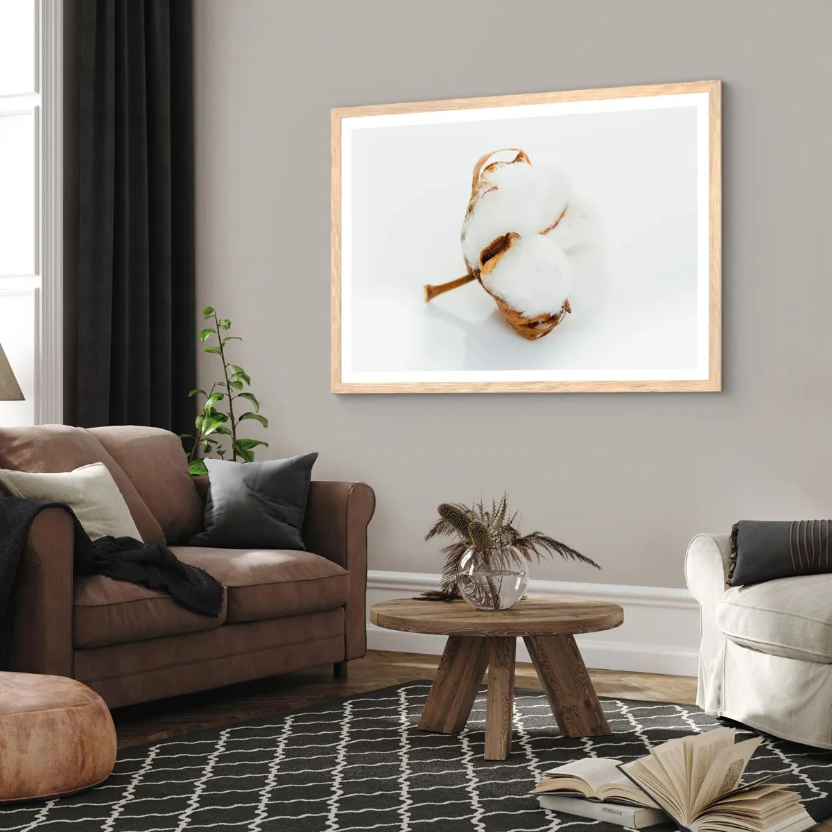 Affisch i ram av ljusek - Mjuk av naturen - 100x70 cm