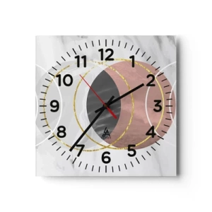 Väggklocka - Klocka på glas - Sfärernas musik - 30x30 cm