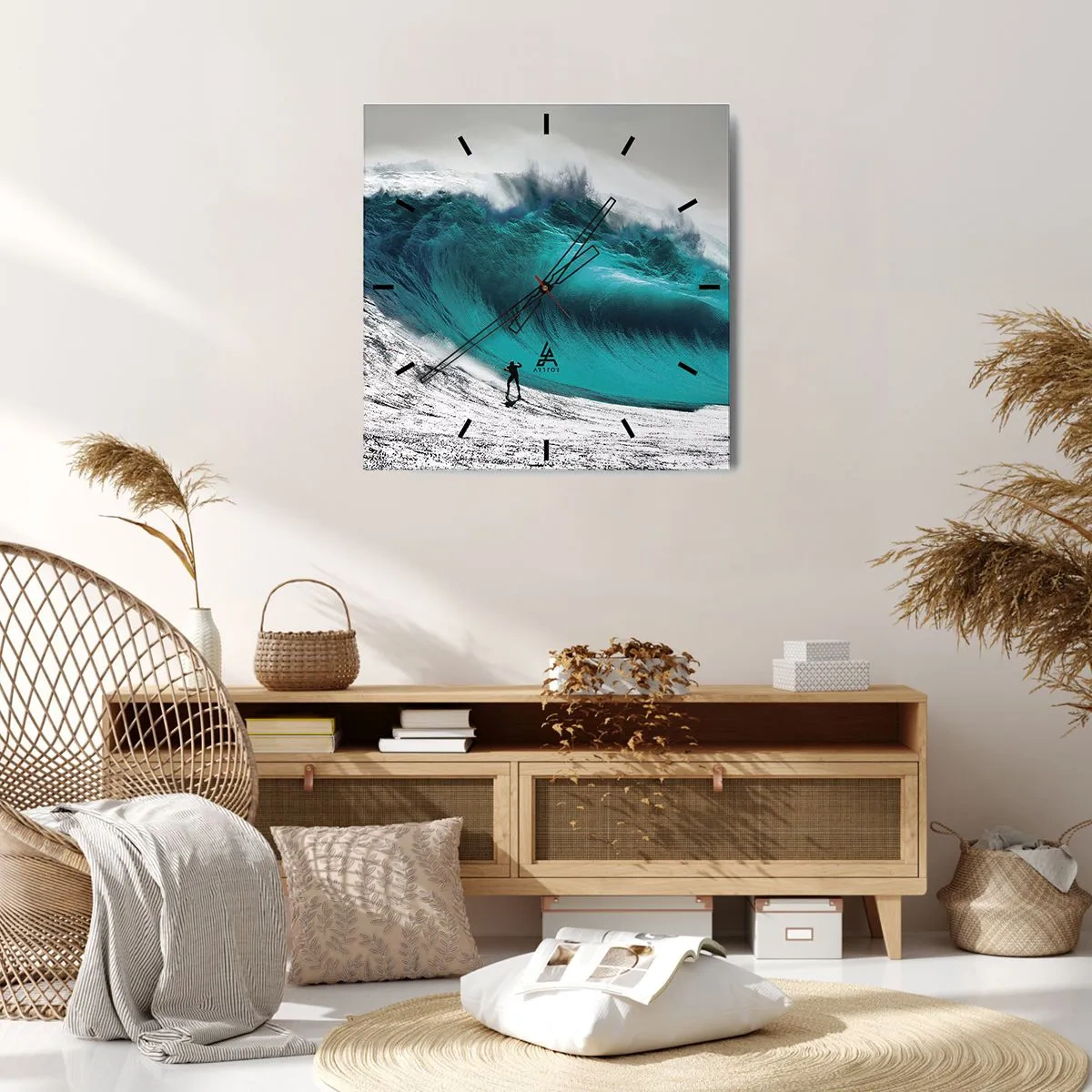 Väggklocka - Klocka på glas - Utmaningen accepterad - 40x40 cm