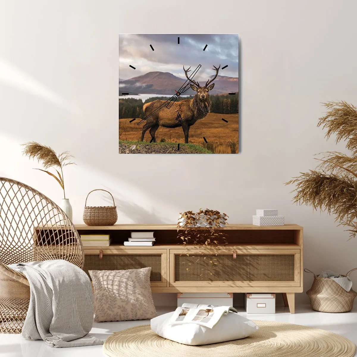 Väggklocka - Klocka på glas - Naturens majestät - 30x30 cm