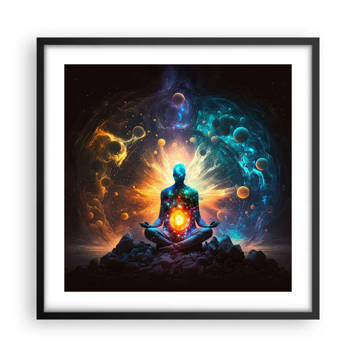 Affisch i svart ram - Kosmisk stillhet - 50x50 cm