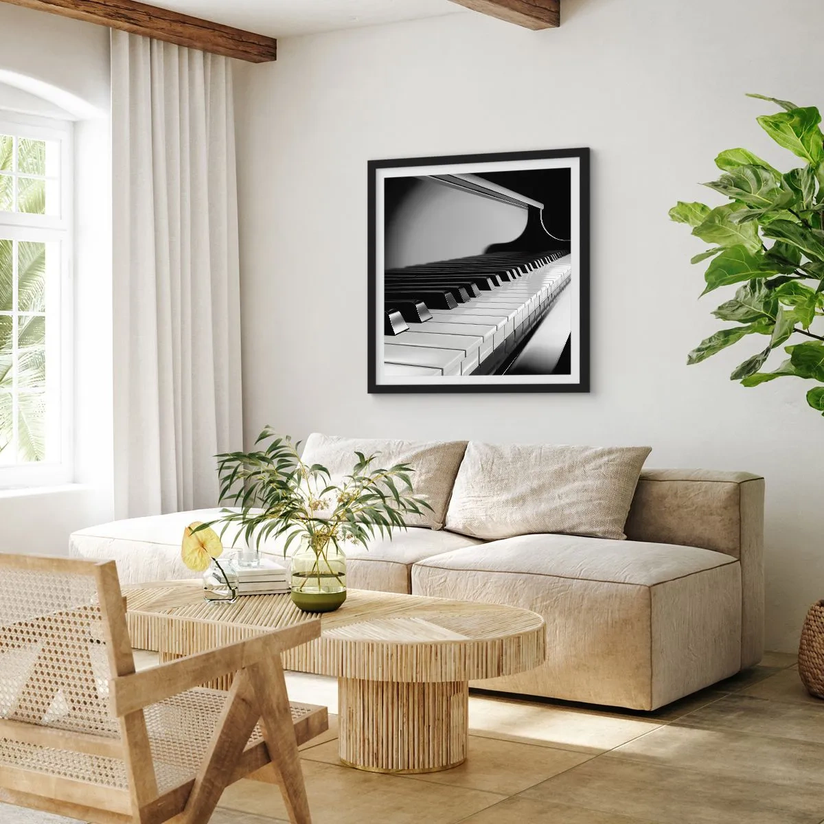Affisch i svart ram - Harmoni av former och färger - 40x40 cm