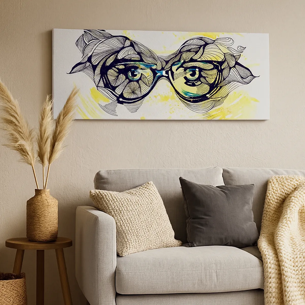 Canvastavla - Bild på duk - Genom blåa glasögon - 30x30 cm