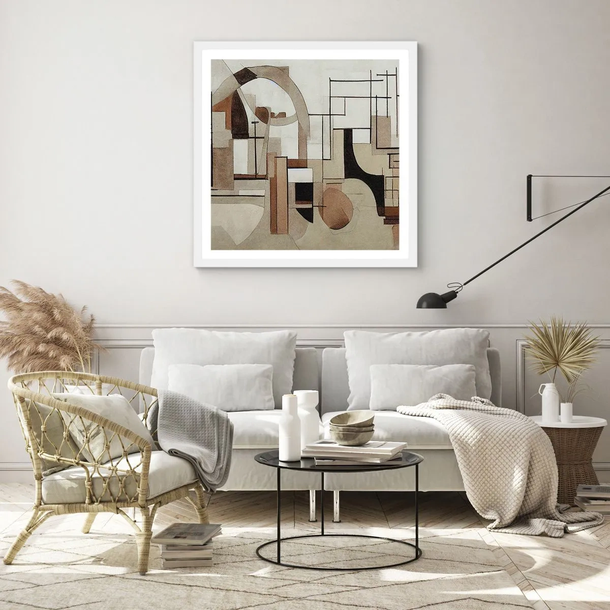 Affisch i vit ram - Stadsbild 2.0 - 60x60 cm