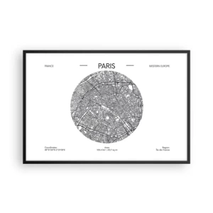 Affisch i svart ram - Paris anatomi - 91x61 cm