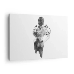 Canvastavla - Bild på duk - Minimalistisk akvarell illustration av en kvinna - 70x50cm - Hon passerade nära mig - Modern väggdekoration för vardagsrum och sovrum ARTTOR