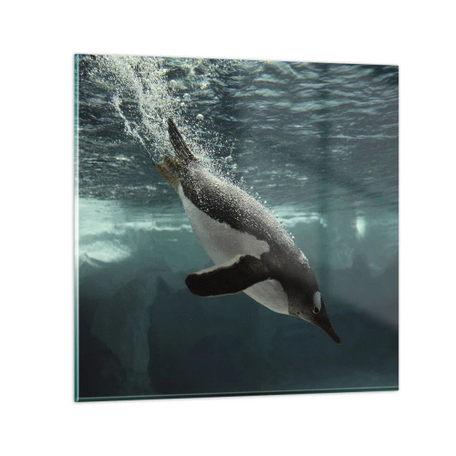 Glastavla - Bild på glas - Välkommen till min värld - 70x70 cm