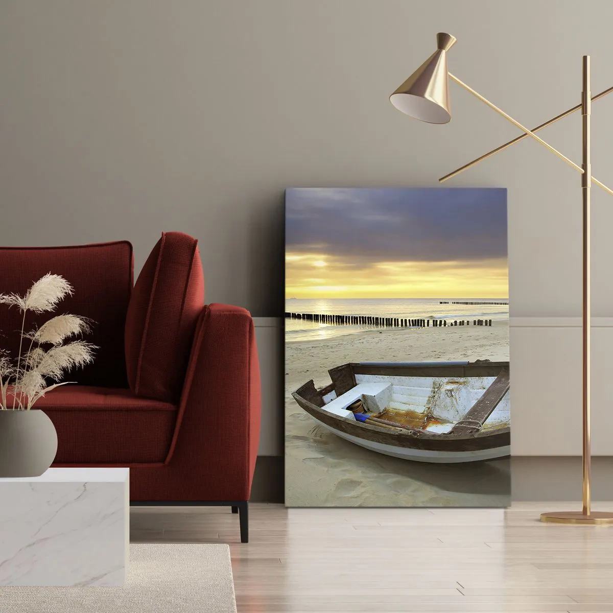 Canvastavla - Bild på duk - Det finns inga vackrare stränder - 50x70 cm