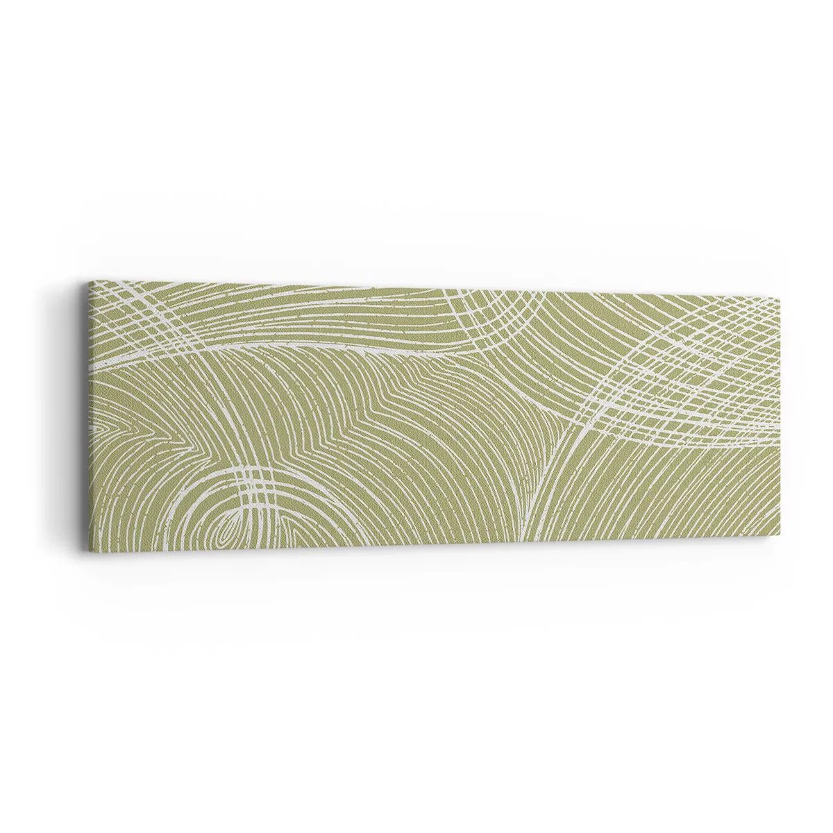 Canvastavla - Bild på duk - Intrikat abstraktion i vitt - 90x30 cm