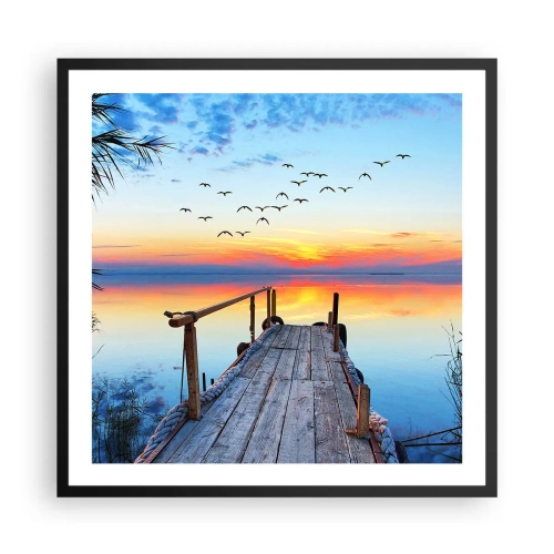 Affisch i svart ram - Dags att vända hem... - 60x60 cm