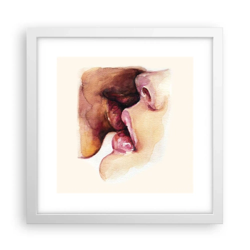 Affisch i vit ram - Som dag och natt, jord och himmel - 30x30 cm