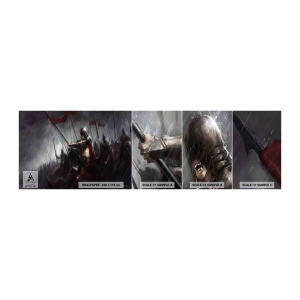 Provbit av självhäftande fototapet Deluxe Sticker - Förbipasseraren, hälsa Sparta... - Riddare i rustning, Armé, Abstraktion - 100x30 cm