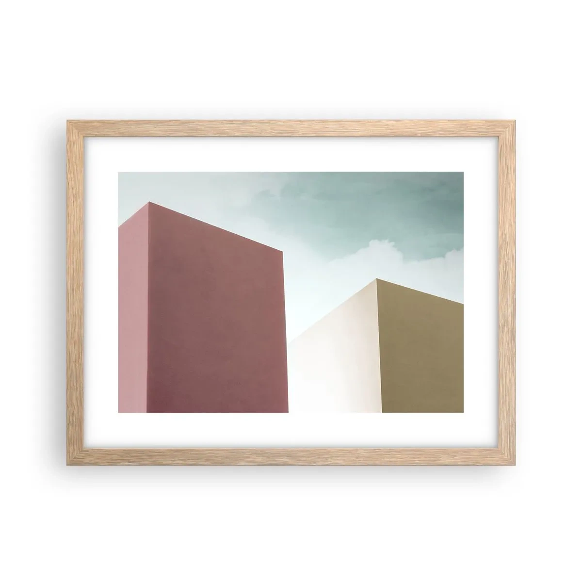 Affisch i ram av ljusek - Geometri av en solig sommar - 40x30 cm