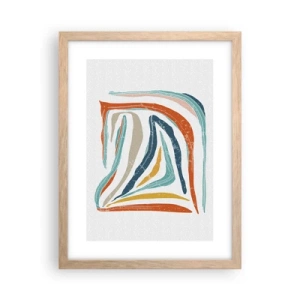 Affisch i ram av ljusek - Vänligt leende abstraktion - 30x40 cm