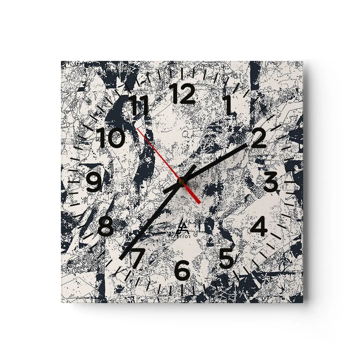 Väggklocka - Klocka på glas - Motsatsernas interpenetration - 40x40 cm