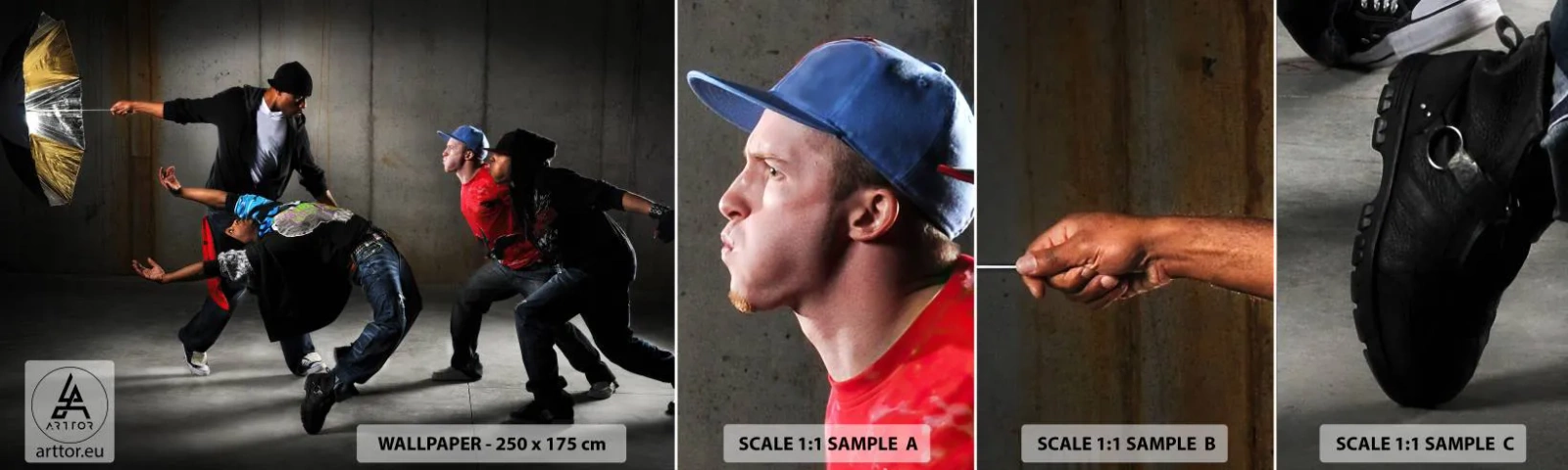 Fototapet Prov Standard Eco - Dansar med gatuvinden - Dansa, musik, människor - 100x30 cm