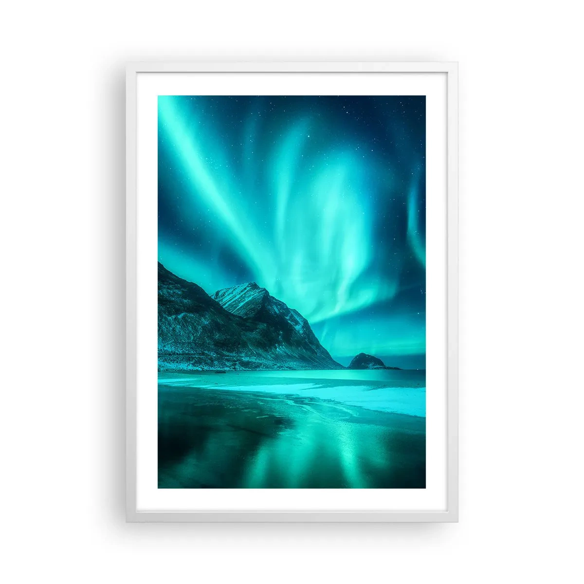 Affisch i vit ram - Nordens underverk - 50x70 cm