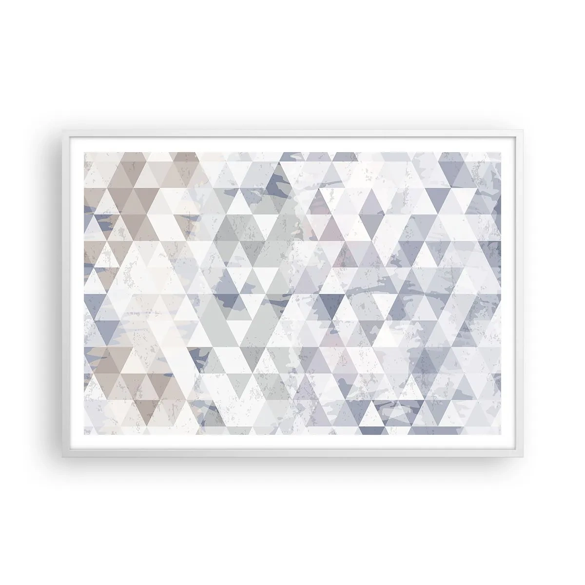 Affisch i vit ram - Trianglar - 100x70 cm