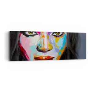Canvastavla - Bild på duk - Kan inte ta ögonen från henne - 90x30 cm