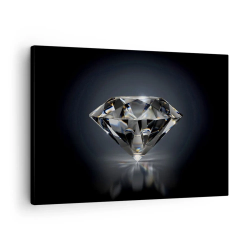 Canvastavla - Bild på duk - En konstnärlig tolkning av en diamant mot en mörk bakgrund - 70x50cm - Bästa flickvännen - Modern väggdekoration för vardagsrum och sovrum ARTTOR